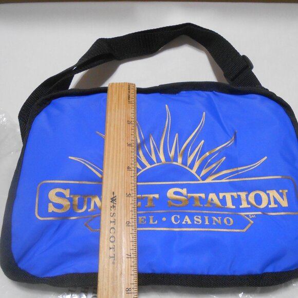 NEW Sunset Sation Hotel Casino Cooler zipper tote bag adjustable strap X pockets - Picture 2 of 16